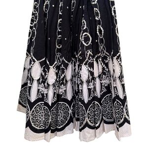Sandy Starkman Black White Sequin Western Swing Skirt